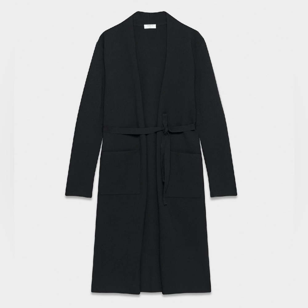 Babaton Ty Black Long Belted Cardigan